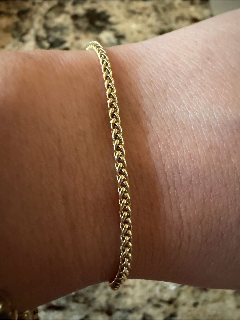 ✨ Authentic GLD Gold Tone Wheat Rope Chain Bracelet 6” ✨